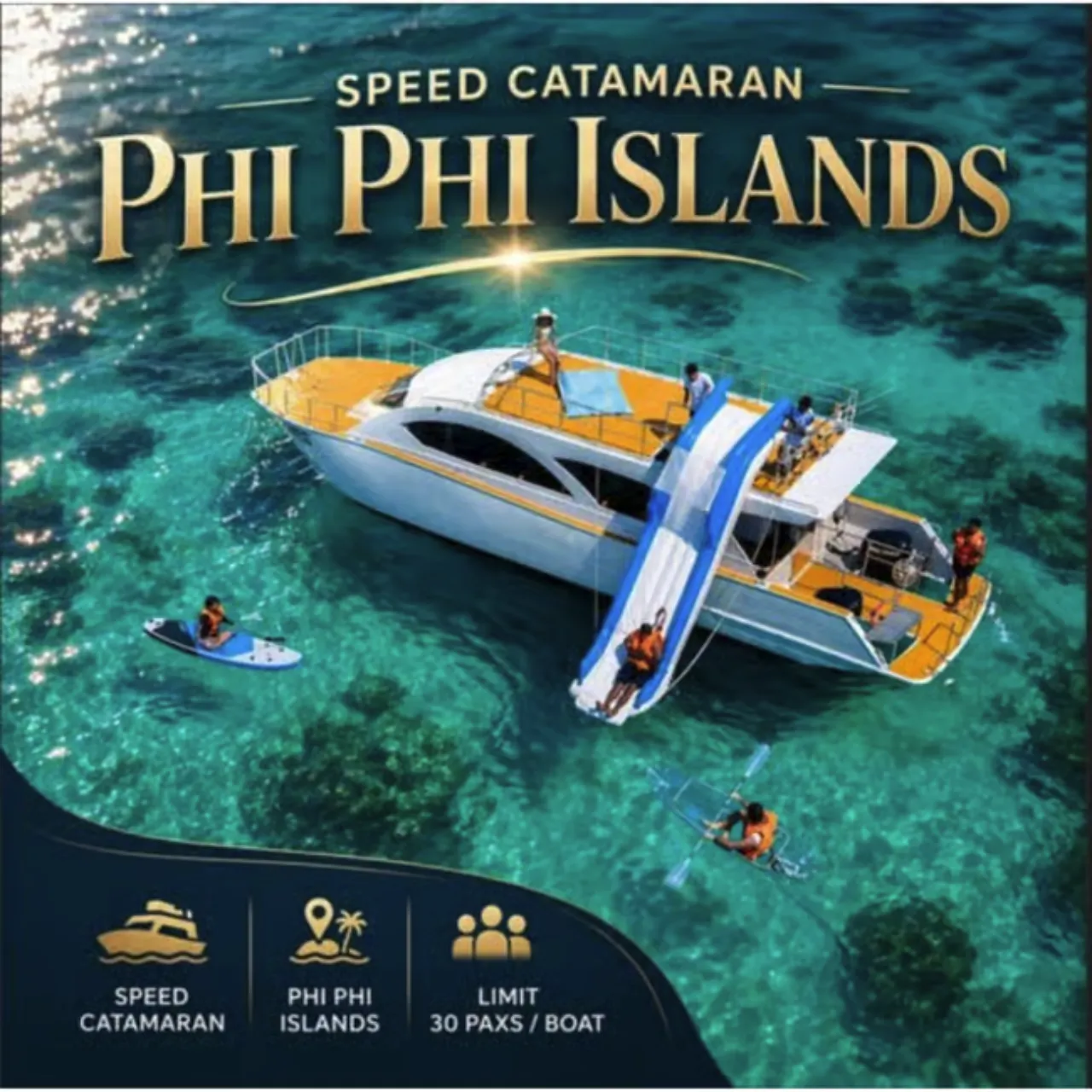 Phi Phi + Maiton Premium Speed Catamaran Tour Phuket | Lunch & Sunset VIP 30 Pax